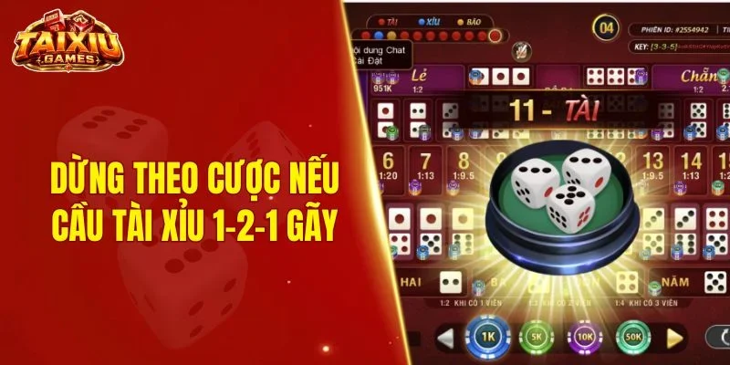 Dừng theo cược nếu cầu tài xỉu 1-2-1 gãy